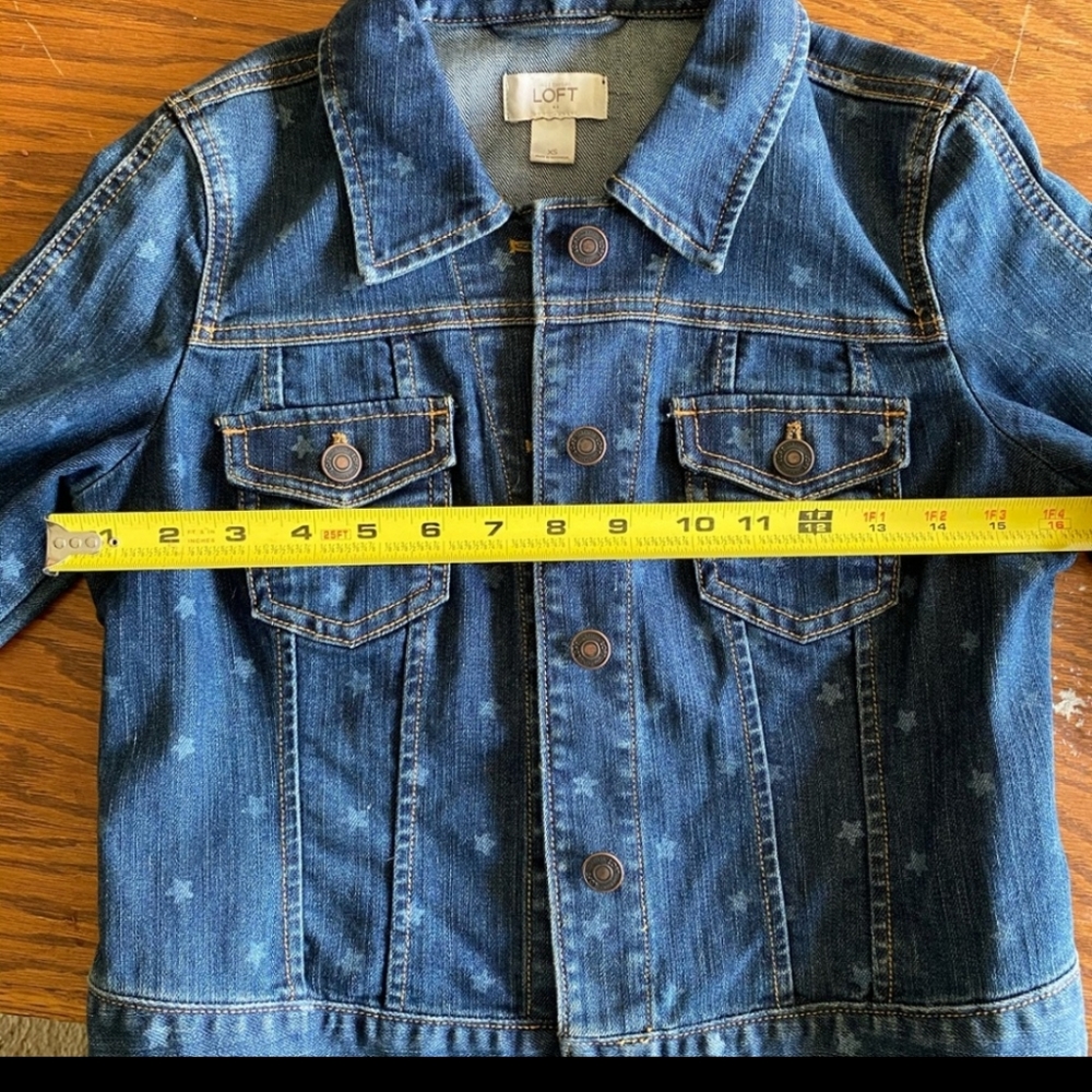 Ann Taylor Loft Jean Jacket with stars! - Picture 4 of 5